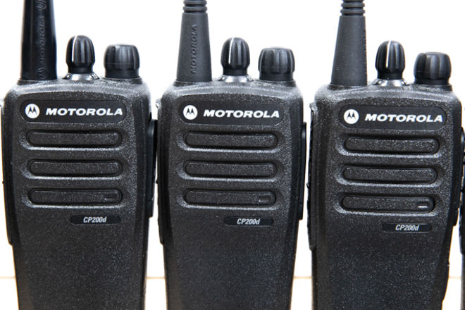 Motorola CP200D 8 Walkie kit with Surveillance Kit