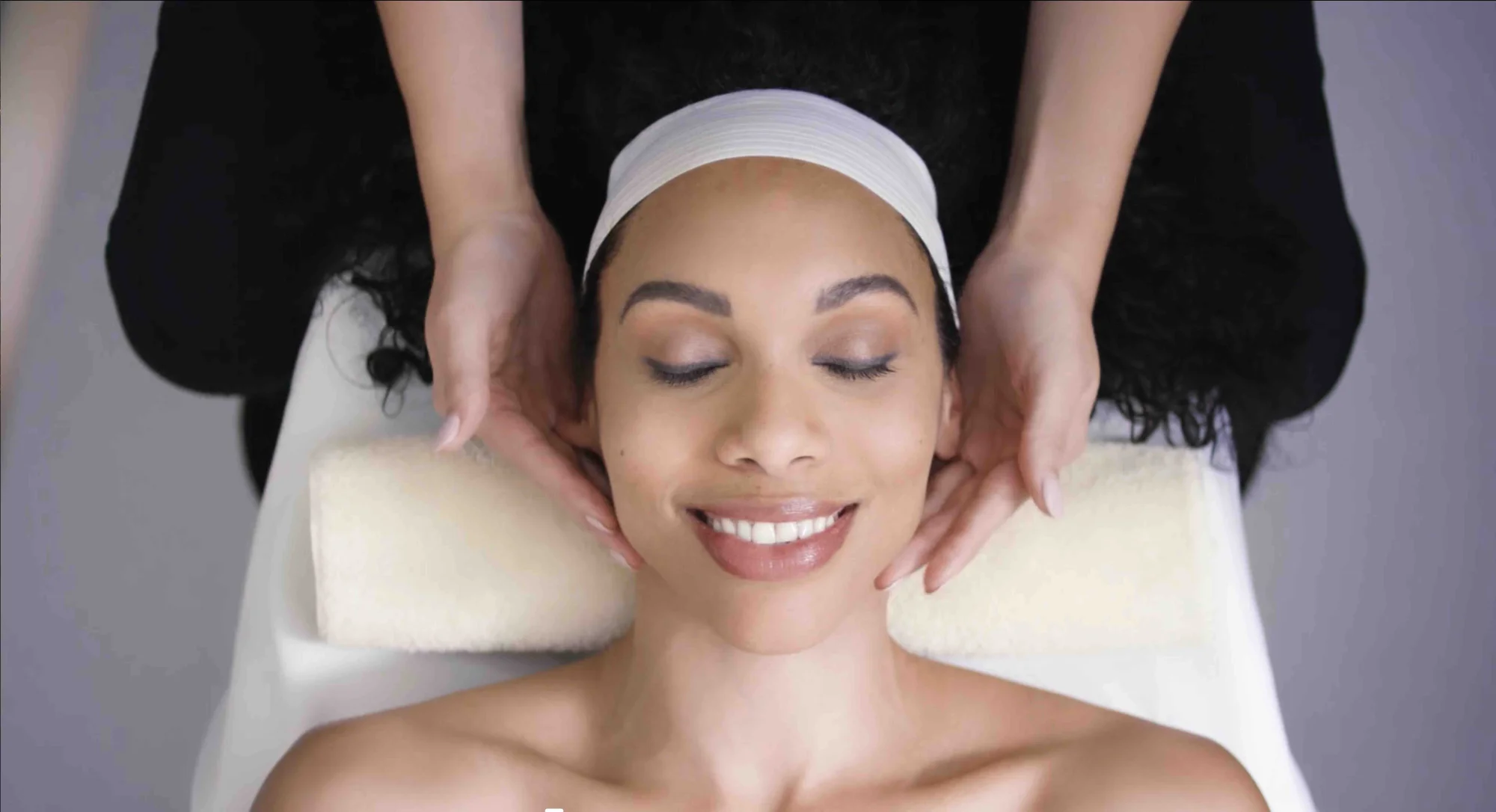 Cinematic close-up — spa facial treatment