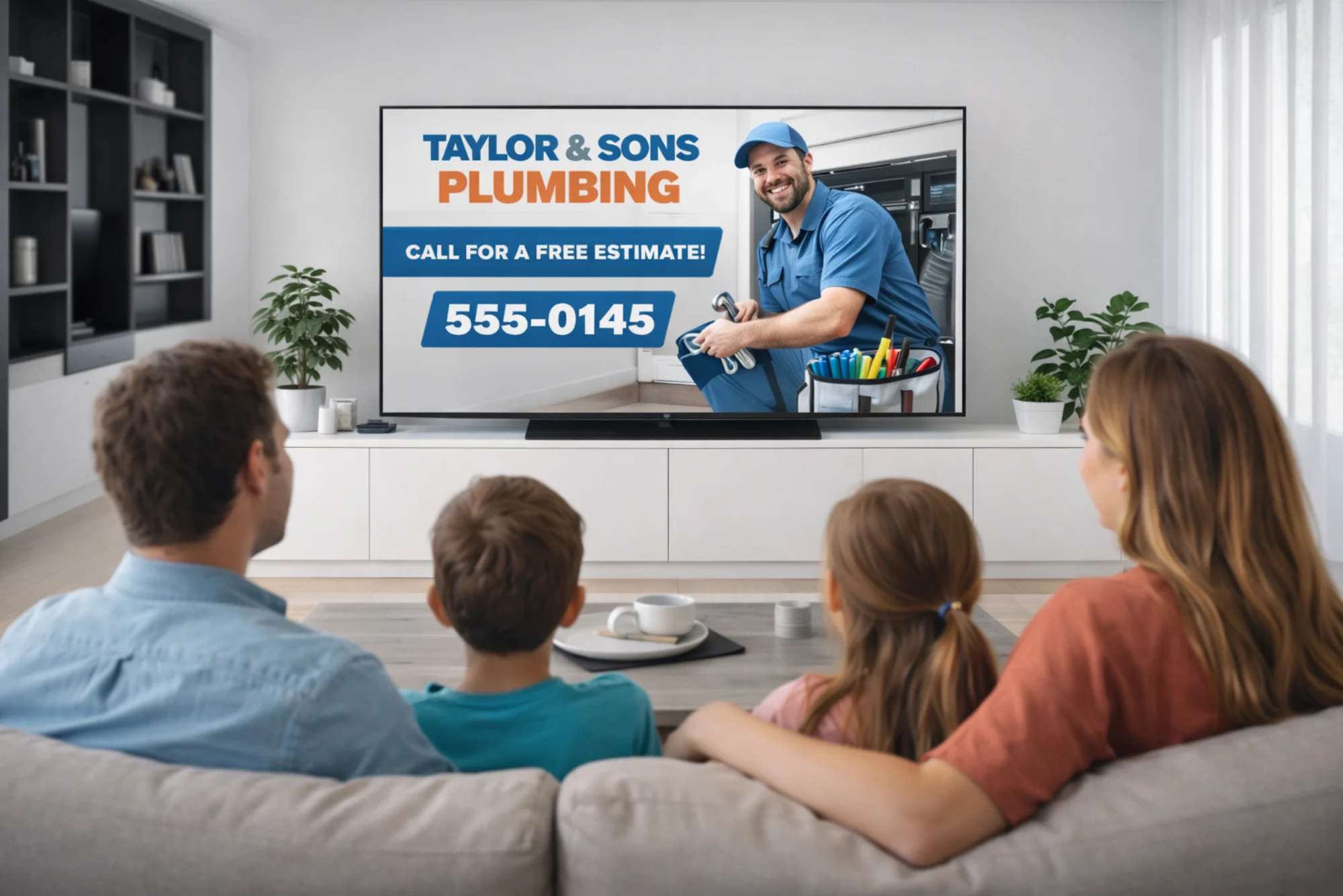 CTV ad on living room TV