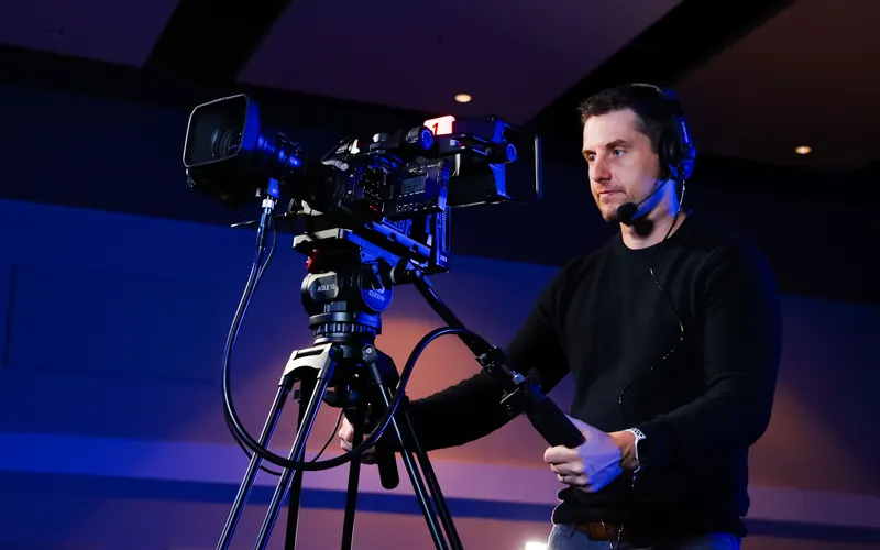 Camera operator on a broadcast camera at a live event