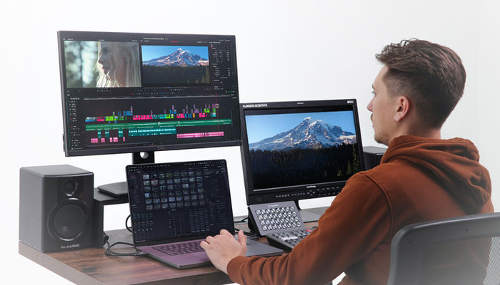 Element 7 post-production edit bay with editing monitors