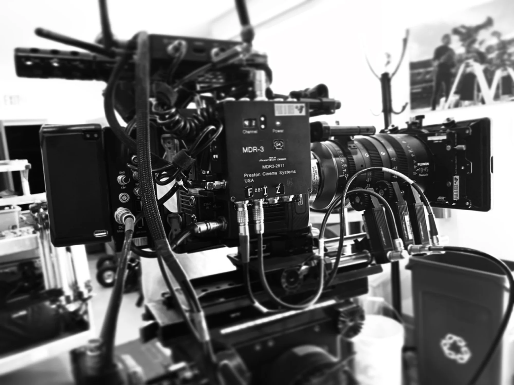 Cinema camera rig setup in studio
